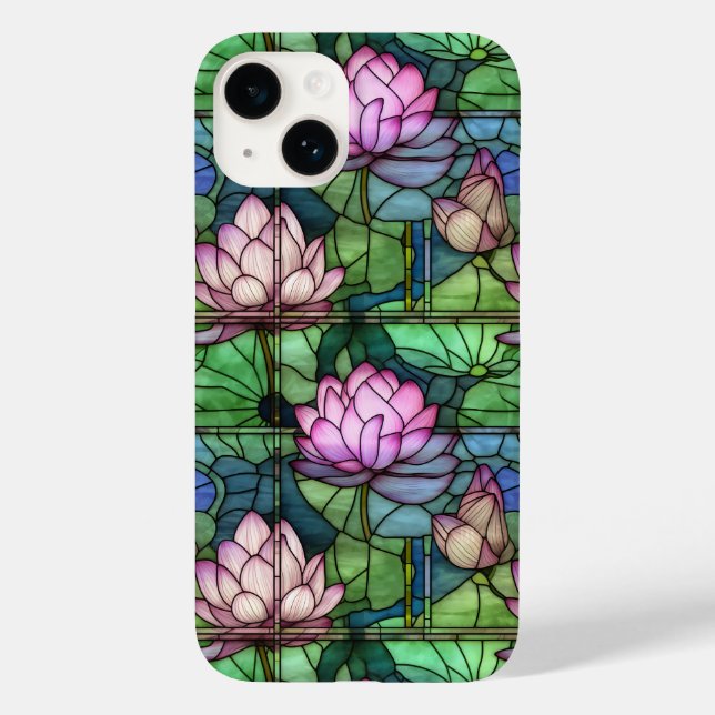 Funda de iPhone 14 StainGlass Lotus (Reverso )