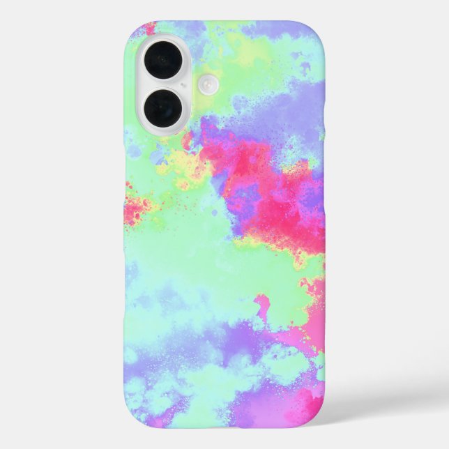 Funda de iPhone 16 con bandeja de pintura arcoiris (Reverso )