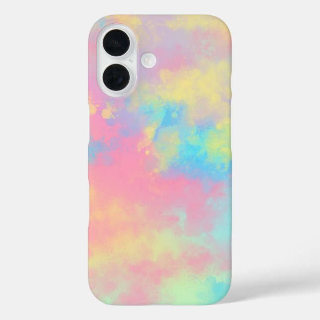 Funda de iPhone 16 con bandeja de pintura arcoiris (Reverso )