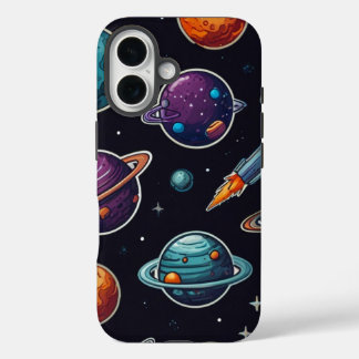 Funda de iPhone 16 con temas espaciales de vibraci