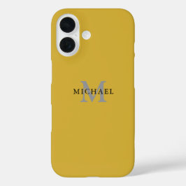 Funda de iPhone 16 personalizado con nombre e inic