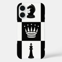 Funda de iPhone 16 piezas de ajedrez clásicas