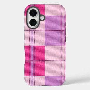 Funda de iPhone 16 rosa púrpura de cuadros de sarg