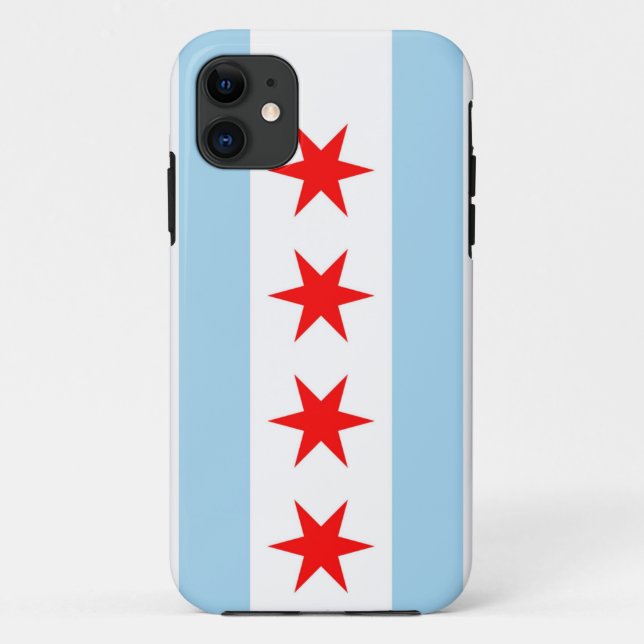 FUNDA de IPhone 5 con bandera de Chicago, Illinois (Reverso)