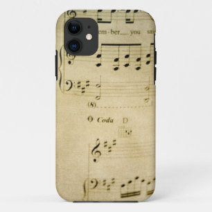 Funda de iPhone 5 de hoja de música de época