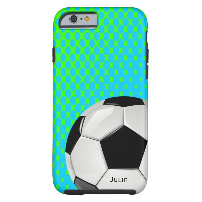 Funda de iPhone 6 Personalizado de bolas de fútbol (Reverso)