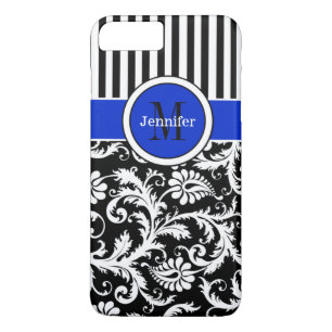 Funda de iPhone 7   Damasco   Tiras   Azul