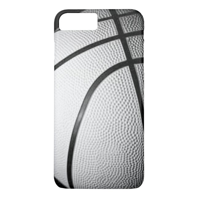 Funda de iPhone 7 de Baloncesto Blanco y Negro (Reverso)