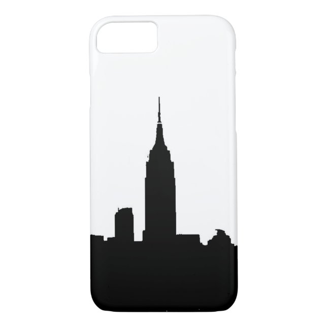 Funda de iPhone 7 de Black White New York Silhouet (Reverso)