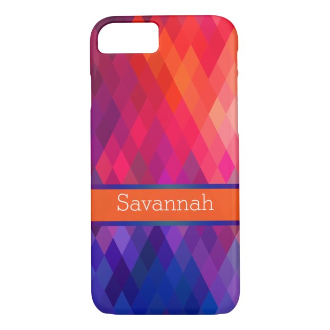 Funda de iPhone 7 | Geométrica del arcoiris | Pers (Reverso)