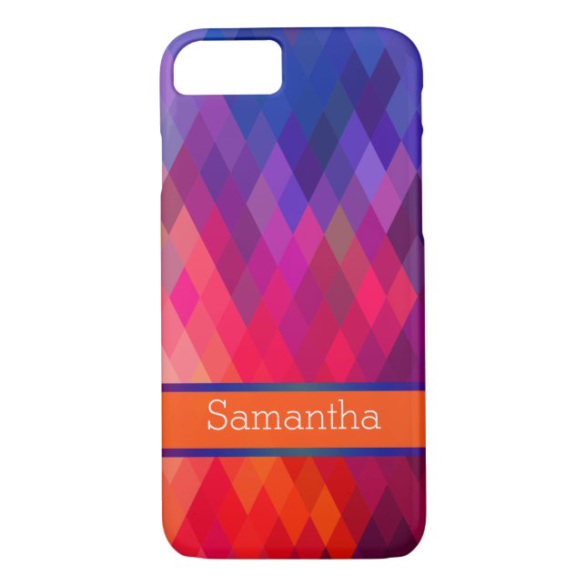 Funda de iPhone 7 | Geométrica del arcoiris | Pers (Reverso)