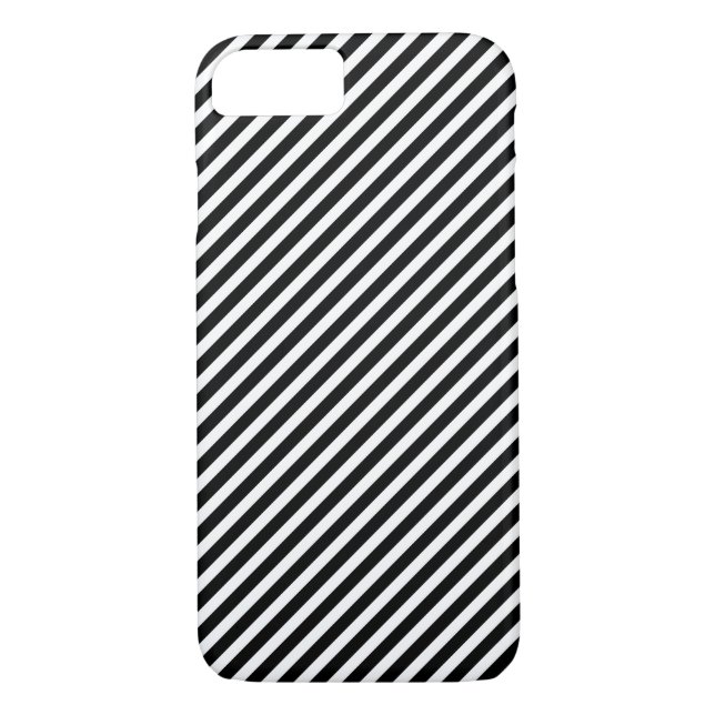 Funda de iPhone 7 rayas blancas y negras (Reverso)