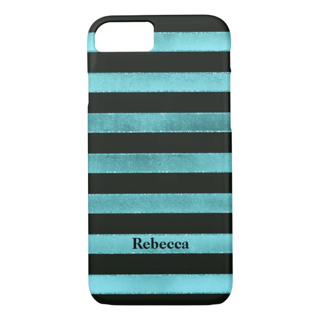 Funda de iPhone 7 | Relieve metalizado FAUX Aqua | (Reverso)