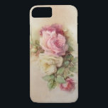 Funda de iPhone 7 Rosa de época<br><div class="desc">Hermosos rosas añejos floreciendo en un suave fondo neutro.</div>