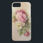 Funda de iPhone 7 Rosa de época<br><div class="desc">Hermosos rosas añejos floreciendo en un suave fondo neutro.</div>