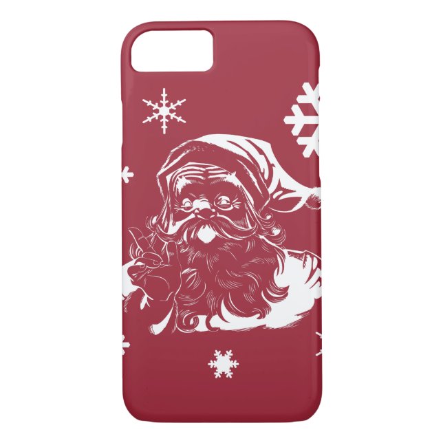 funda de iPhone 7, Santa Claus, Navidades de Snowf (Reverso)