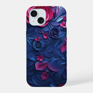 Funda de iPhone con textura floral 3D mockup