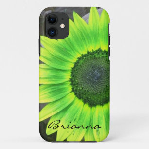 Funda de iPhone de girasol verde y amarillo 5
