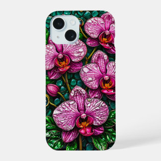 Funda de iPhone de orquídeas rosadas Arte floral p