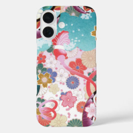 Funda de iPhone de patrón floral japonés 16