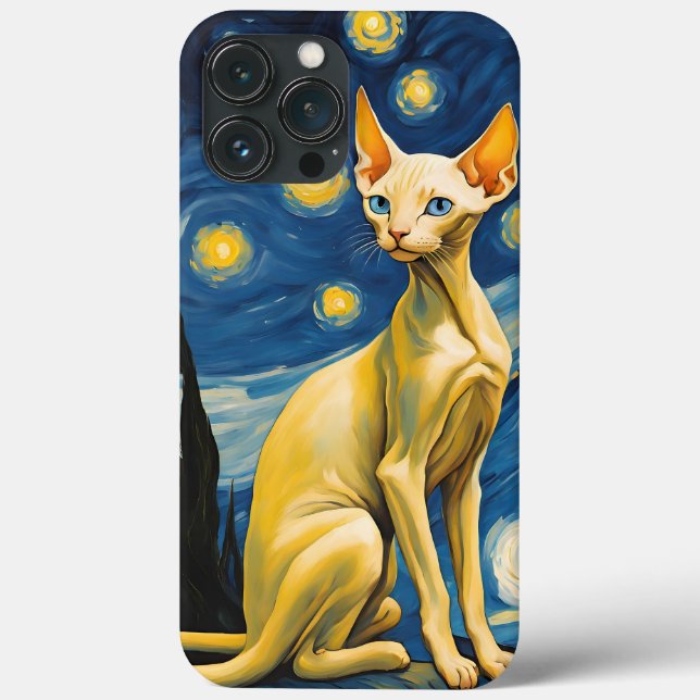 Funda de iPhone | Elf Sphynx Cat Pintura Art Van G (Reverso )