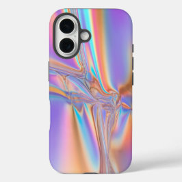 Funda de iPhone iridiscente holográfico de lujo 16