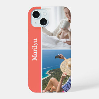 Funda de iPhone personalizada con dos fotos y nomb