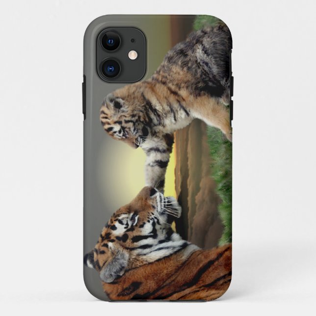Funda de iPhone tigre y cubo 5 Funda-mate (Reverso)