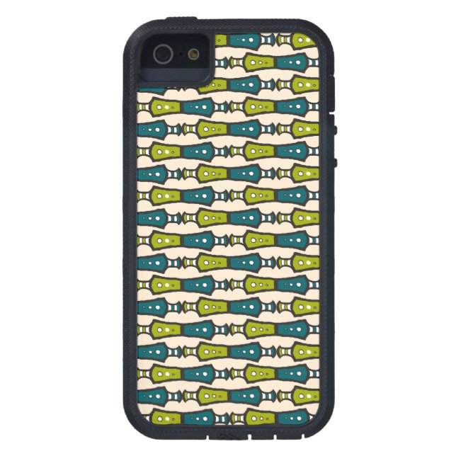 Funda de iPhone tribal verde Verde azulado crema n (Atrás)