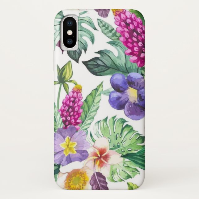 funda de iPhone X con floral de verano (Reverso)