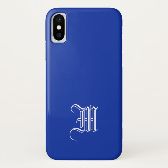 FUNDA de iPhone X de fondo sólido AZUL EGIPCIO (Reverso)