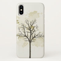 Funda de iPhone X Gold Tree