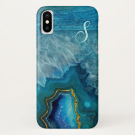Funda de iphone X monogramado Blue Agate