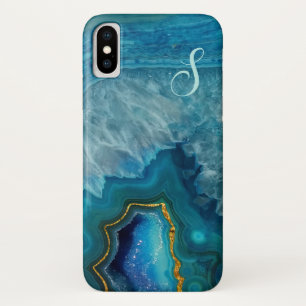 Funda de iphone X monogramado Blue Agate