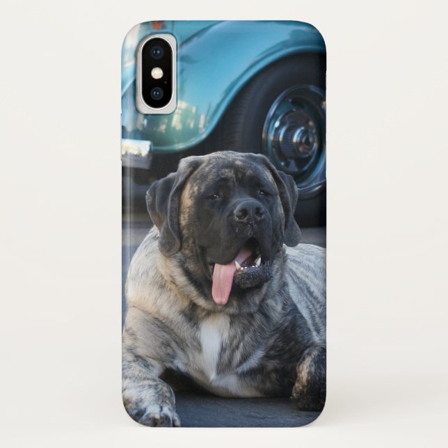 funda de iPhone X para perros Mastiff ingleses (Reverso)