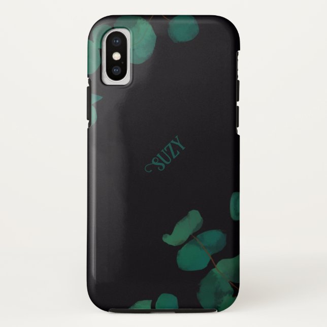 Funda de iPhone X personalizado en diseño de hoja  (Reverso)