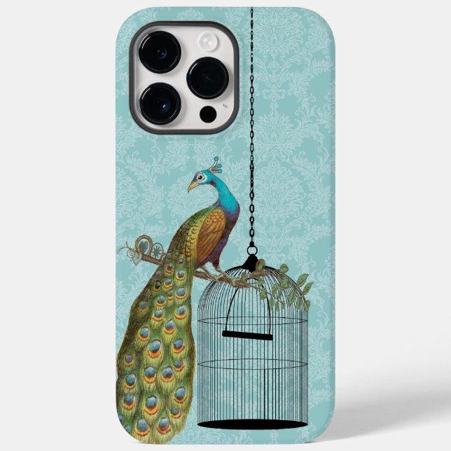 Funda de iTouch de Damask Birdcage para pavo real (Reverso )