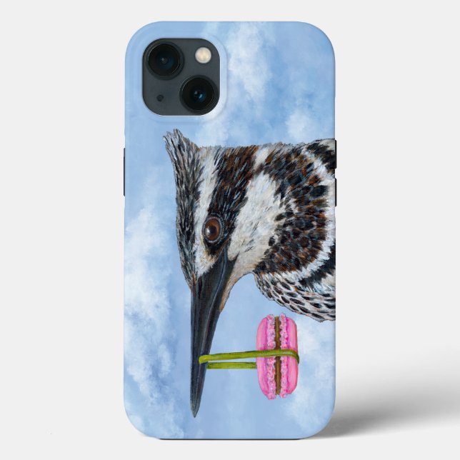 Funda de Kingfisher y macaron iPhone 13 (Reverso )