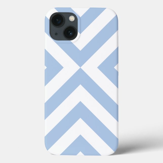 Funda de la batería de Chevrons azul claro y blanc (Reverso)