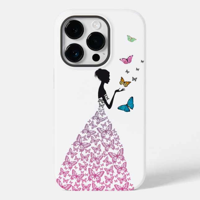 Funda de la cubierta para iPhone de Butterfly Lady (Reverso )