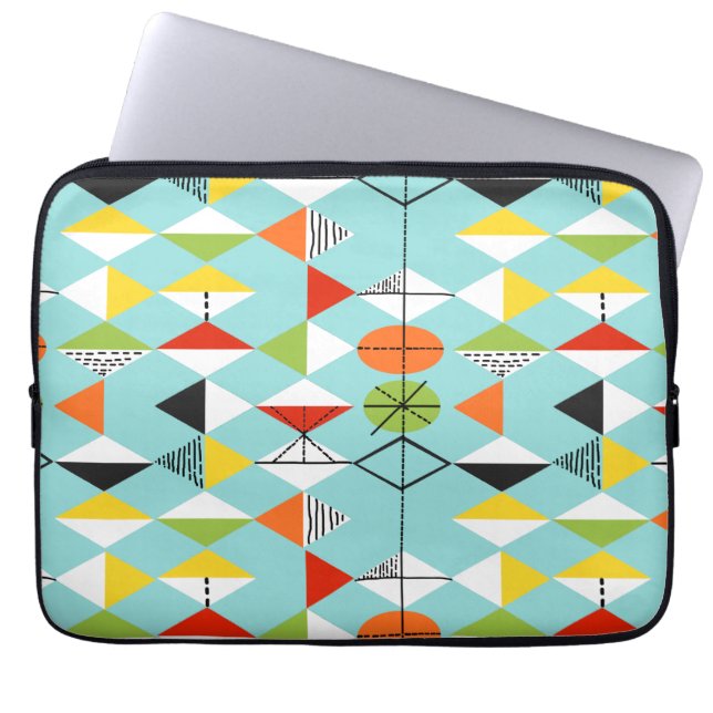 Funda de la laptop del patrón de Harlequin retro (Frente)