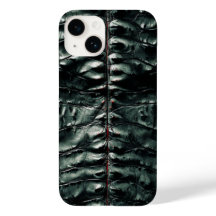 Funda de la piel de cocodrilo verde oscuro para iP