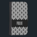 funda de la solapa de paréntesis de chevron negro<br><div class="desc">Cubierta funda con patrones angulares en blanco y negro mono. Patrón de Sarah Trett.</div>