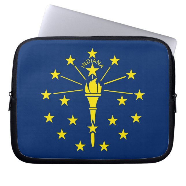 Funda de laptops con bandera del estado de Indiana (Frente)
