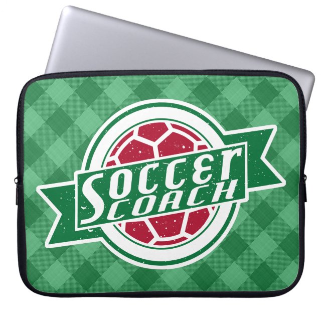 Funda de laptops de entrenador de fútbol (Frente)