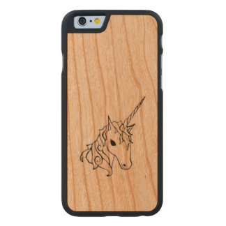 Funda Fina De Cerezo Para iPhone 6 De Carved caso del unicornio iphone6