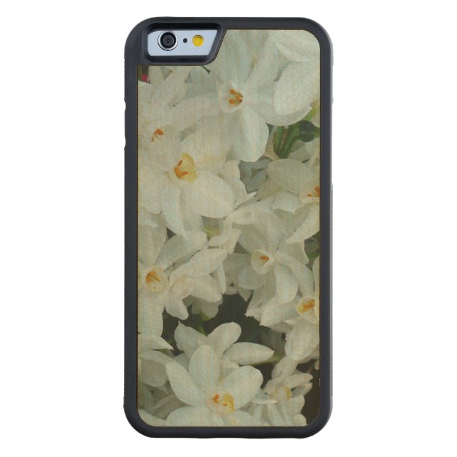 Funda De Madera Para iPhone De Carved Flores blancas de arcissus paperblancas (Reverso)