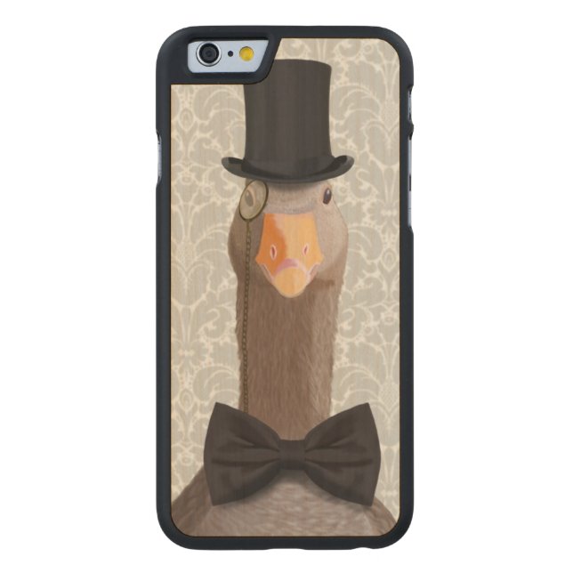 Funda De Madera Para iPhone De Carved Goose Distinguido (Reverso)