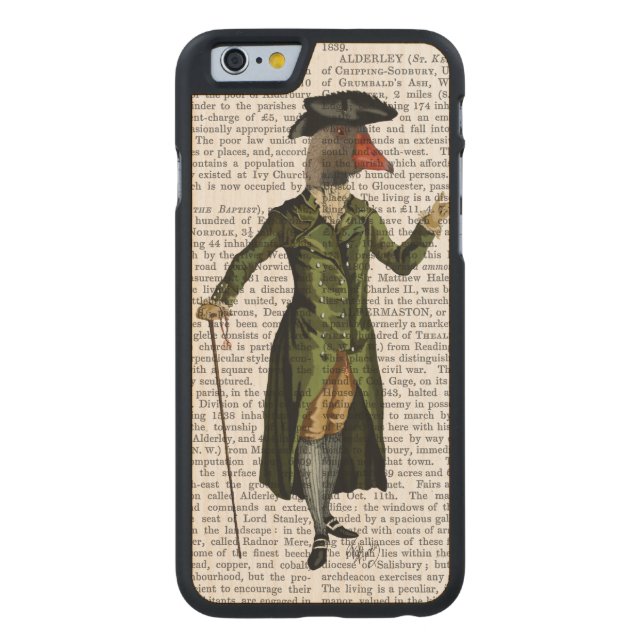 Funda De Madera Para iPhone De Carved Goose in Green Regency Coat 2 (Reverso)