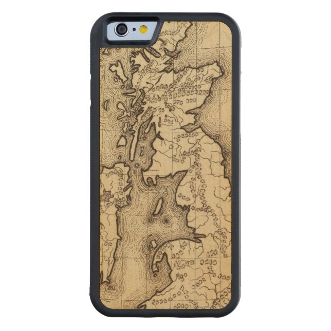 Funda De Madera Para iPhone De Carved Islas Británicas (Reverso)